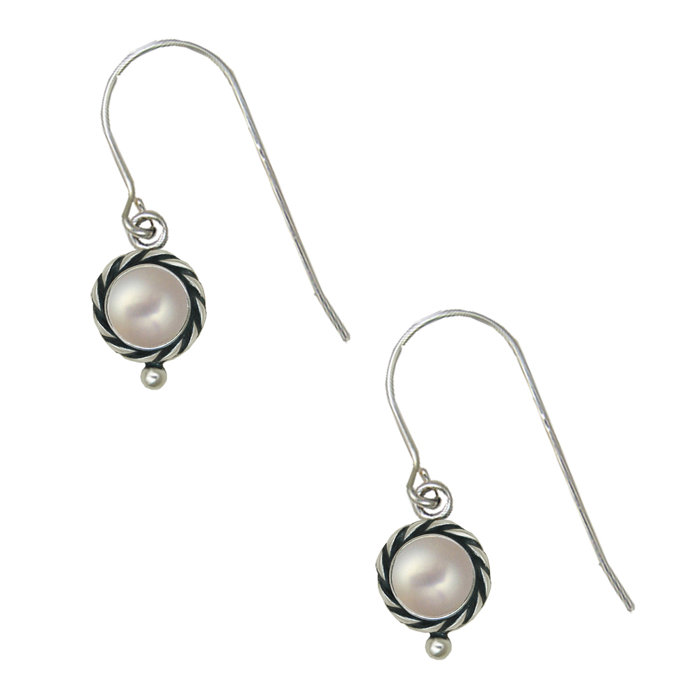 Sterling Silver Culturted Cultured Freshwater Pearl Gemstone Drop Dangle Earrings